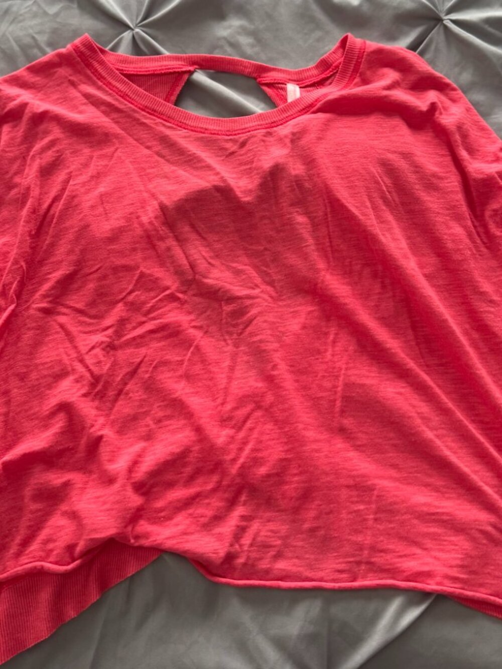 Free People Open Back Long Sleeve Top Red Size Medium
